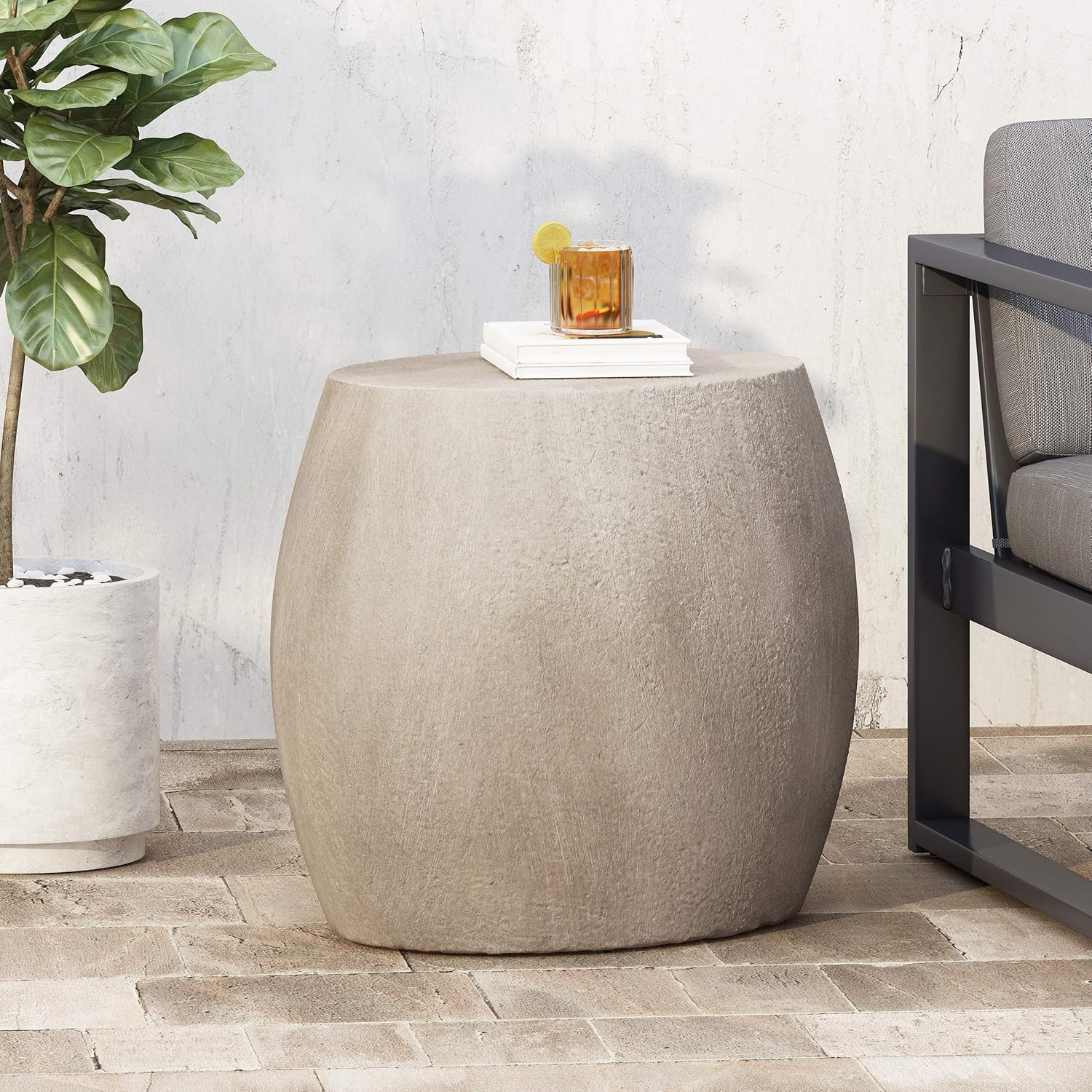 Christopher Knight Home 313405 Side Table, Light Gray