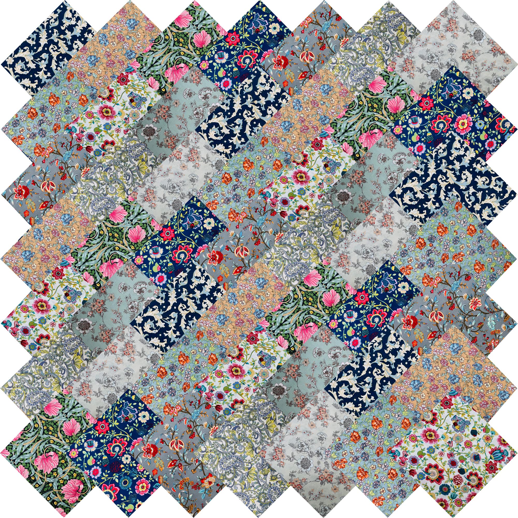 10"x10" 50pcs Cotton Fabric Squares for Sewing Quilting Supplies-Morris B