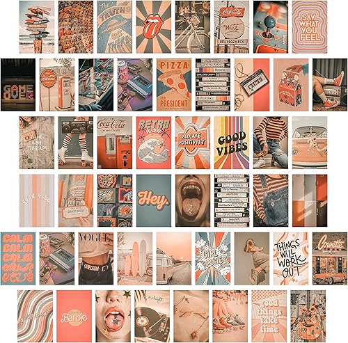Waschbär Kit de collage de pared retro, cuadros estéticos, pósteres retro de 4 x 6 pulgadas, estilo retro de los años 90, foto estética VSCO para