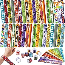 72 Pcs Snap Bracelets Set for Kids Halloween Birthday Kids Boys Girls Snap Clasp, Rubber
