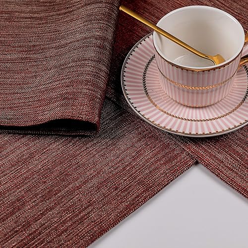 Miniatura 4 de Manteles individuales de tela blanca para mesa de comedor, juego de 4 manteles individuales de lino texturizado vintage para pares de bufé, 13 x 19