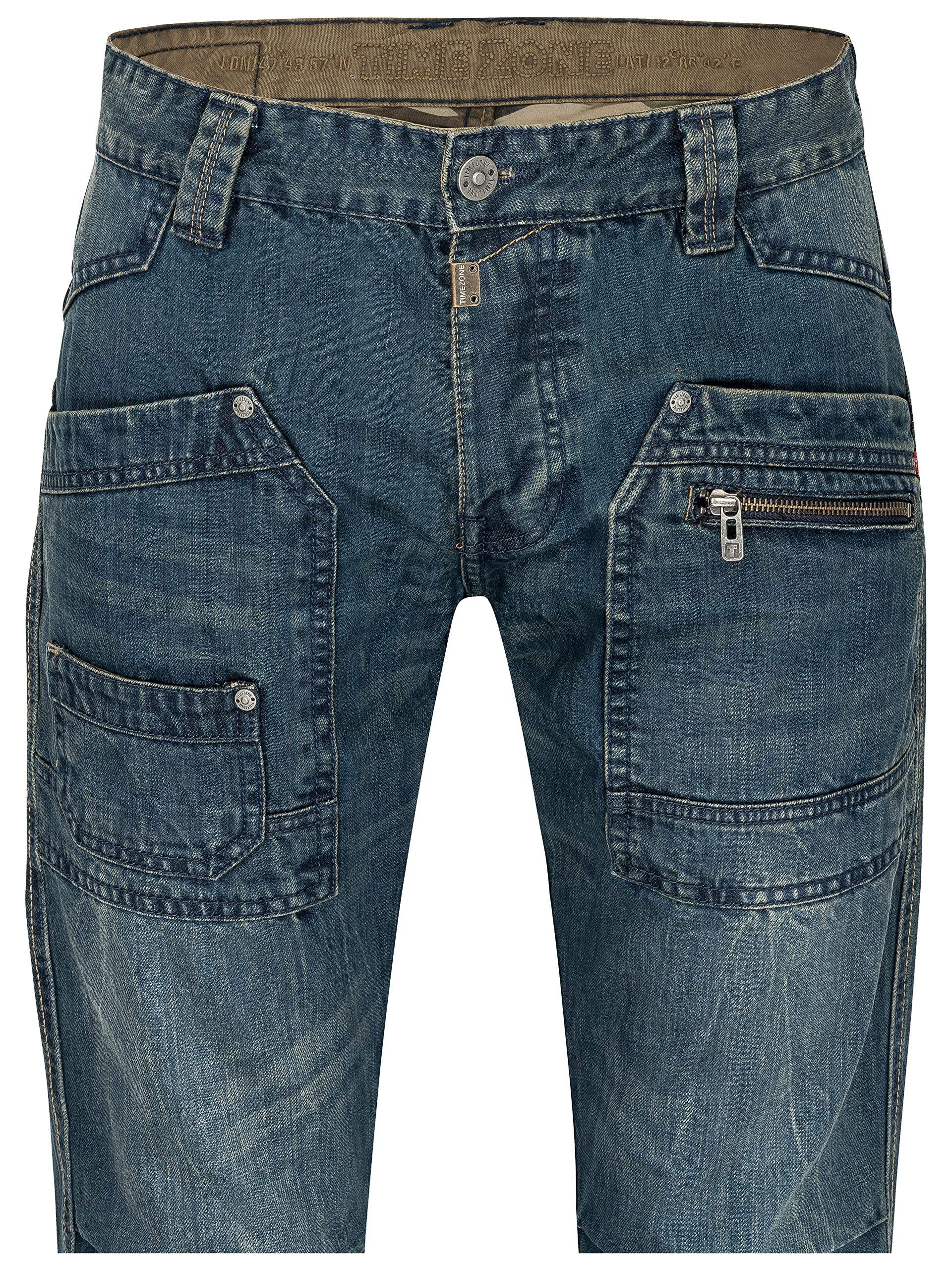 Timezone Herren Jeans Clay 3983 Urban Indigo Wash Cargo Worker