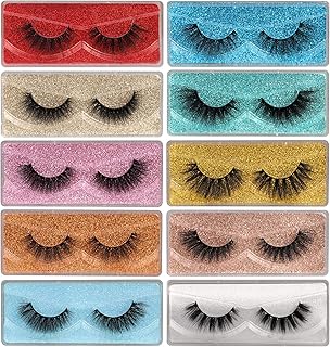 Newcally Lashes False Eyelashes Natural 3D Faux Mink Eye Lashes 10 Pairs 10 Styles Fluffy Wispy Fake Eyelashes Dramatic Handmade Reusable Lashes Pack with 10 Portable Eyelash Boxes