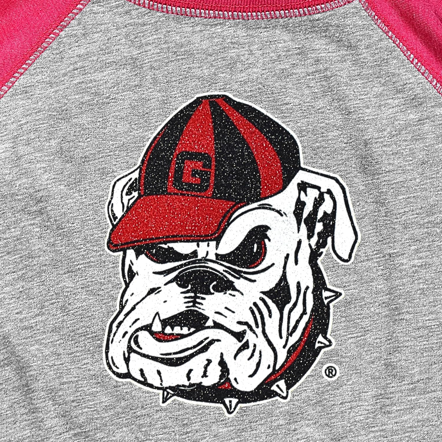 Little King NCAA Toddler Girls Pink Sparkle 3/4 Raglan T-Shirt with Glitter Logo-Cotton- Sizes 2T 3T 4T 5T - Image 3