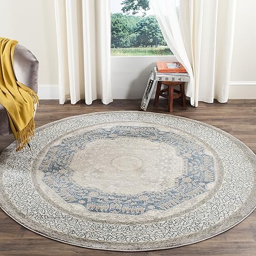 Miniatura 6 de Safavieh Sofia Collection SOF365A tapete clásico color gris claro y azul, Polipropileno, azul, gris (Light Grey  Blue)