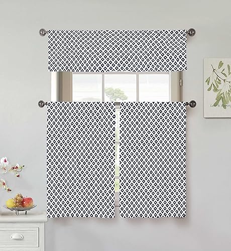 Miniatura 7 de Tobia Linen - Juego de cenefas y niveles de cocina texturizados  Cortina de ventana pequeña para cafetería, baño, lavandería, dormitorio, gris pardo
