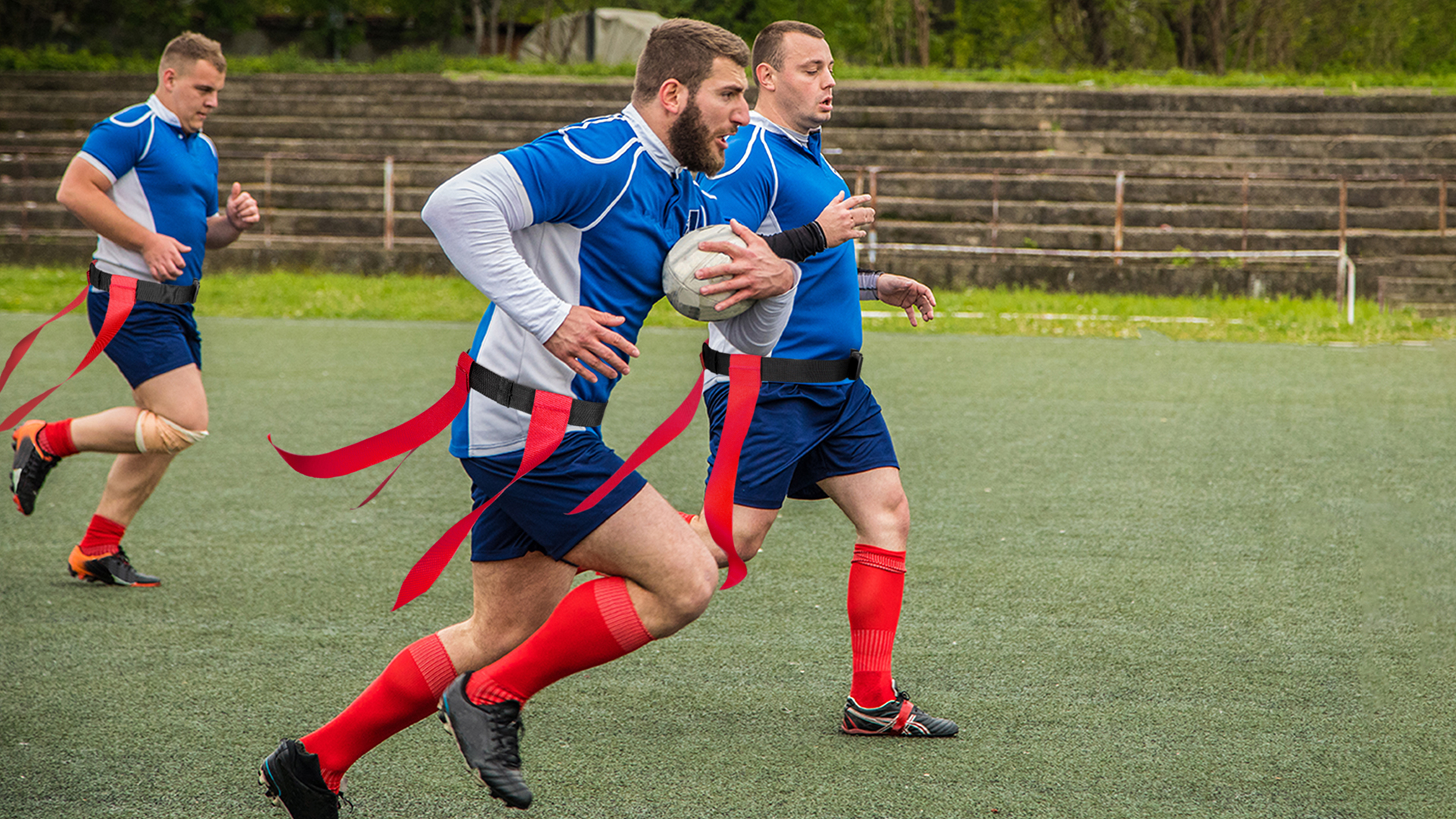 Trademark Innovations Flag Football Ensemble de football pour équipe de 10 personnes, bleu et rouge, standard Trademark Innovations Flag Football Ensemble de football pour équipe de 10 personnes, bleu et rouge, standard