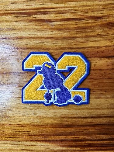 Parche bordado de chenilla Sigma Gamma Rho Blue and Gold "22" de 3"
