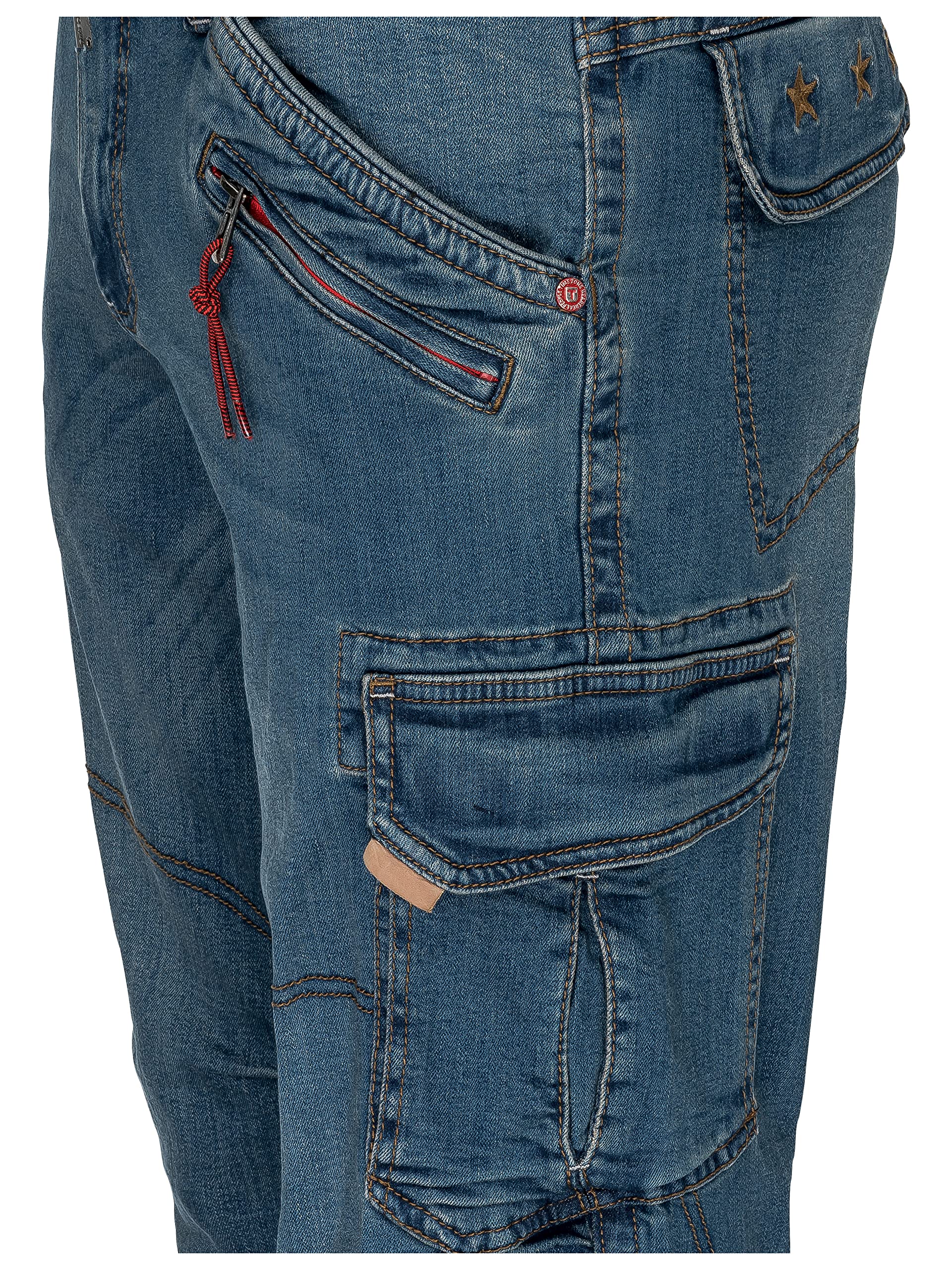 Timezone Męskie spodnie cargo Benito TZ 3387 Scrub Blue Wash