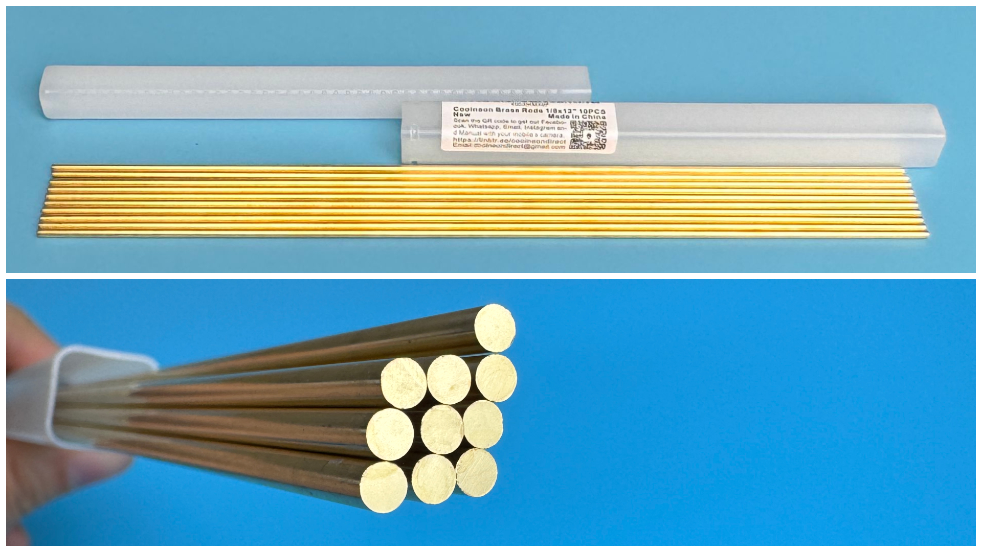 Image of 1 /8 inch Brass Rods 1 /8 x 12 in, 10 Pcs for Knife Making Knife Handles Pins Stock Knife Scale Solid Round Brass Rod Dowel Rivet Gunsmithing Crafts Modeling Hobby