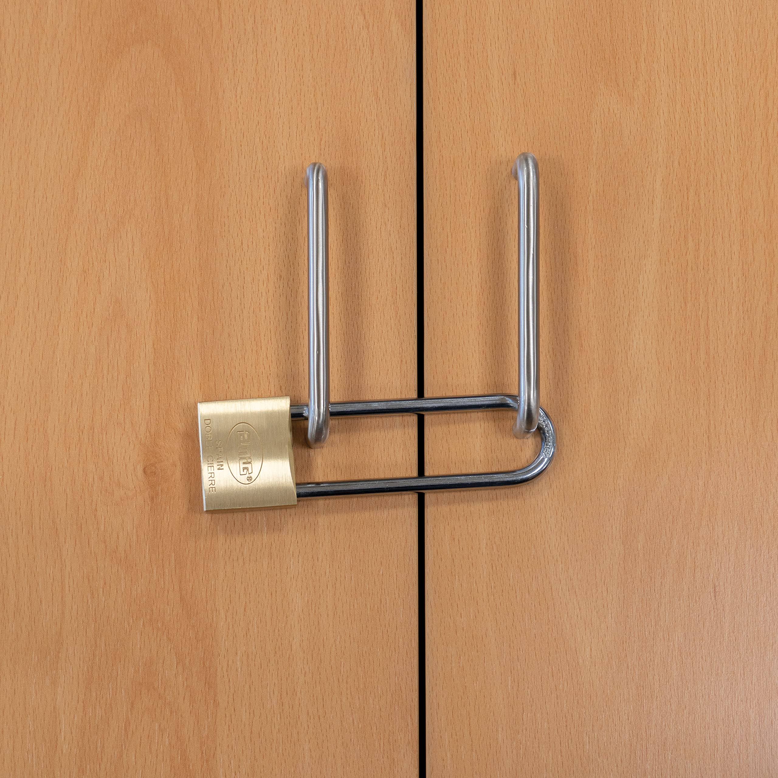 Amig - Candado de seguridad - Incluye 2 llaves - Arco extra largo - Latón y arco de Acero tratado - Para taquillas de gimnasio, puertas, armarios, maletas, mochilas - Doble cierre - Ancho: 40 mm