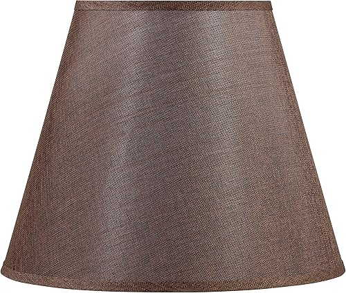 Miniatura 8 de Aspen Creative 32097, pantalla de araña de transición imperio de tapa dura, tela de textura de arpillera gris plateado, 9 pulgadas superior x 16