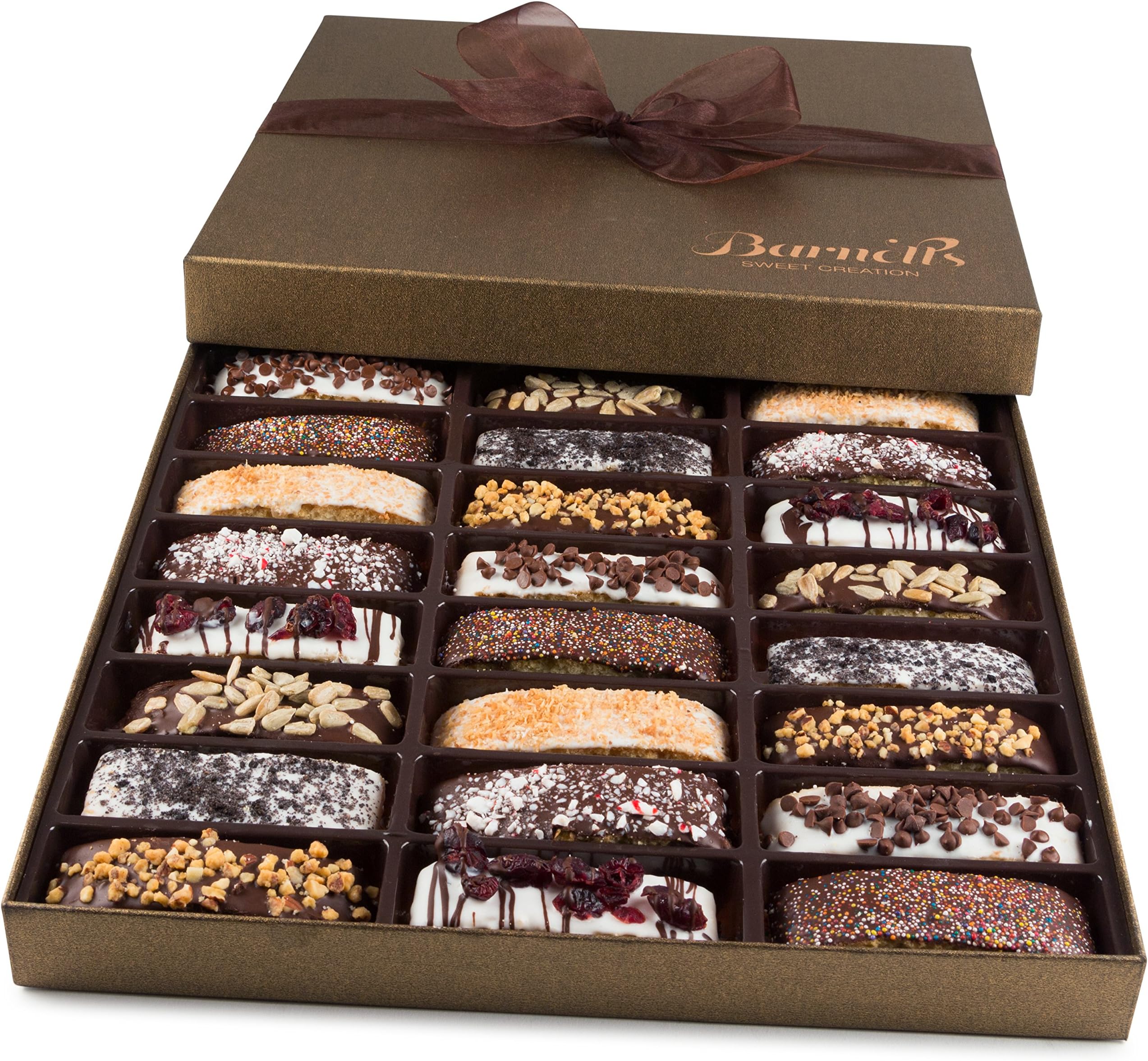 Barnetts Fathers Day Chocolate 24 Biscotti Gift Baskets, Gourmet Cookie Gifts Box for Him and Her Food Baskets Delivery, Candy Basket Ideas for Men, Dad, Father, Grandfather, Husband, Brother, Son, Grandson