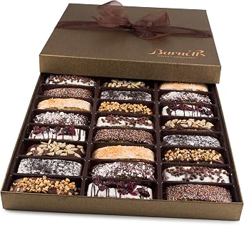 Barnetts Biscotti Cookies Gift Basket / Christmas Gourmet Holiday Chocolate Food / Unique Idea For Him or Her Corporate Gifts, Men Women Families Thanksgiving Valentines Fathers & Mothers Day Baskets