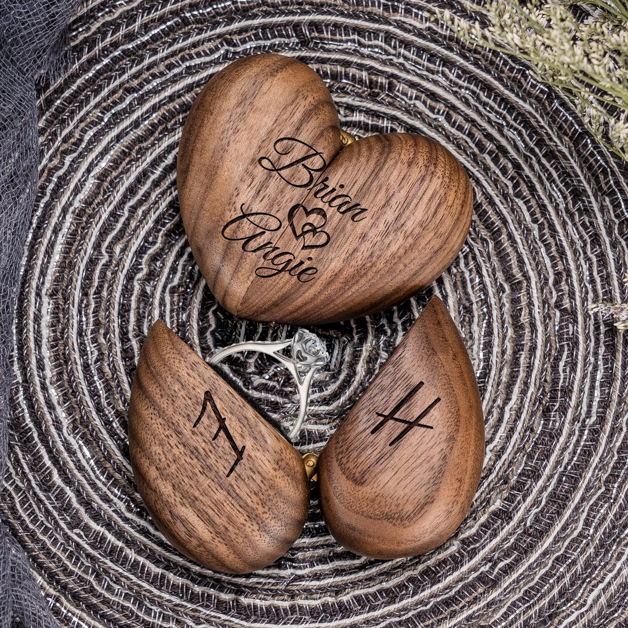 Bagues De Fiançailles,Bague En Forme De Cœur Et D'ange Pour Femme