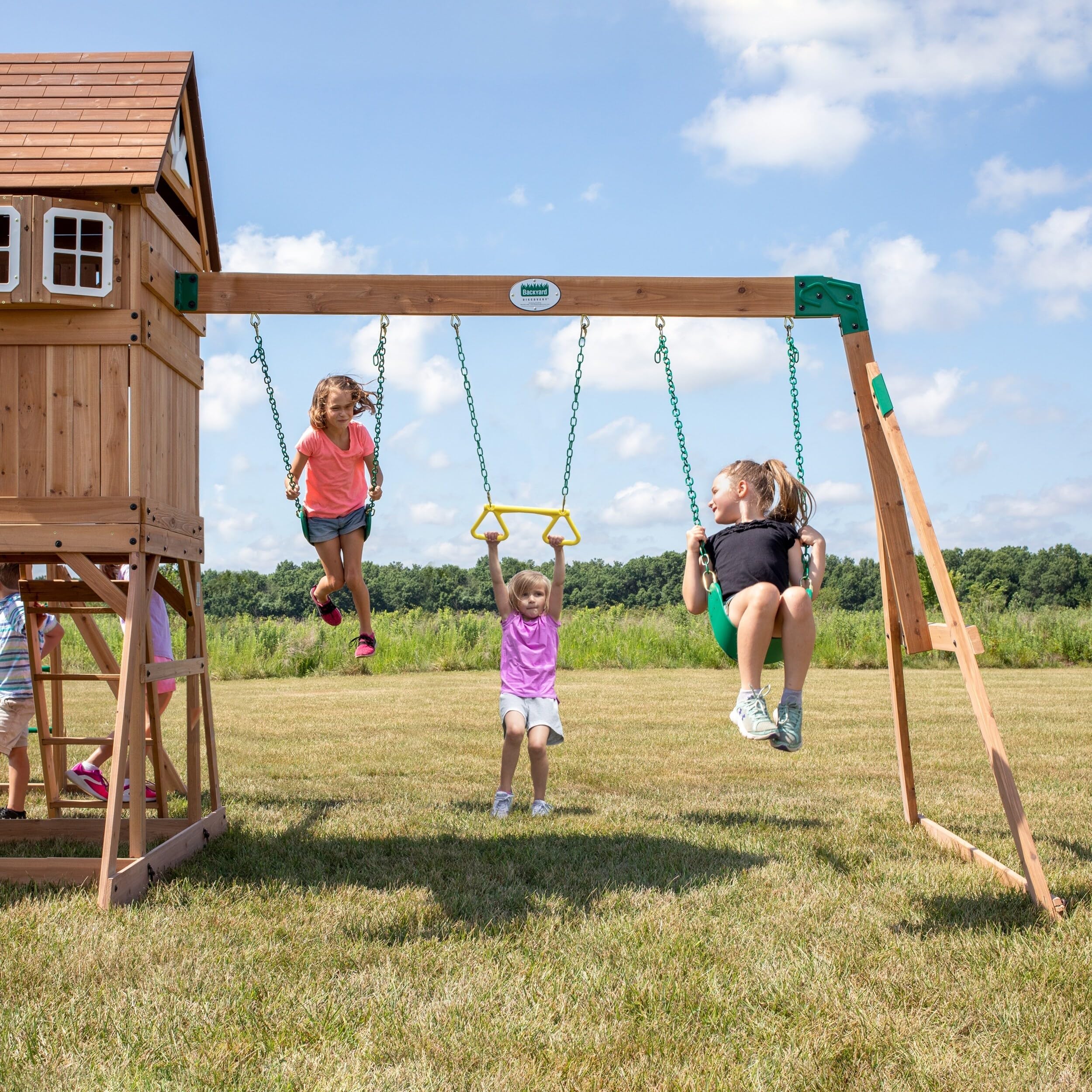 Backyard Discovery Montpelier All Cedar Swing Set Brown