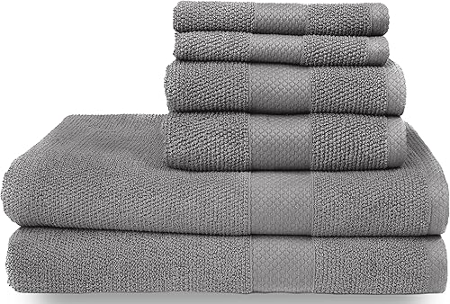 Miniatura 1 de Maura Juego de toallas de baño de alta calidad, 100% algodón, 6 toallas de baño ultra absorbentes, de secado rápido, suaves, para baño, hotel y spa,