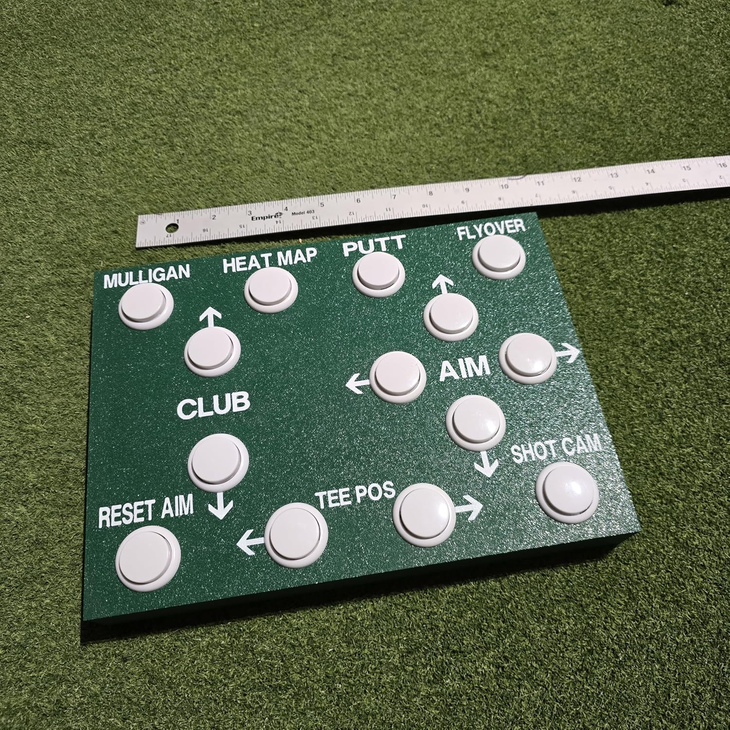 GSPRO Wireless Golf Simulation Control Box, 14 Large Tactile Buttons, RF Dongle Connection, Auto-Wake, No Programming Required, Hand-Built in USA, 11x8 Inches, GSPRO Software
