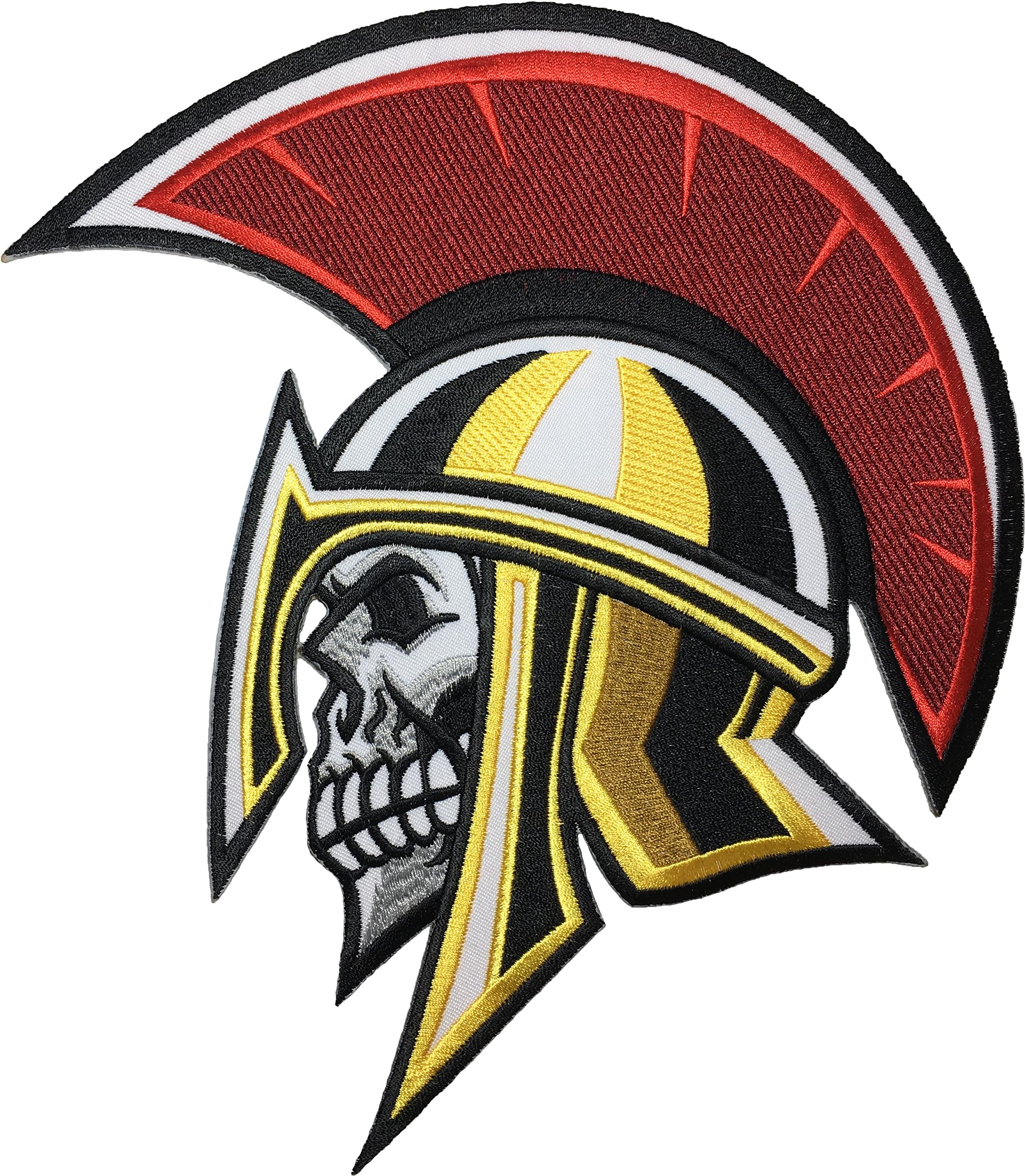 [Large Size] Papapatch Spartan Molon Labe Warrior Helmet Skull Jacket Vest DIY Costume Embroidered Sewing Iron on Patch (IRON-SPARTAN-SKULL-LARGE)