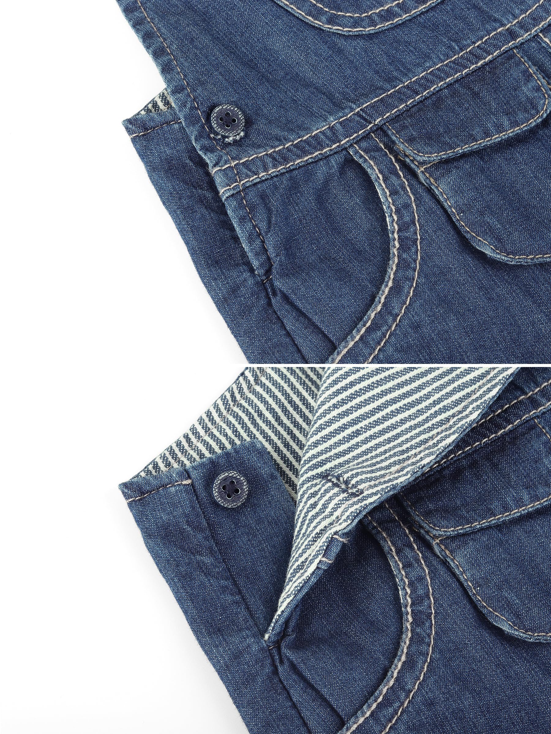 Bebé Niños Niñas Denim Pantalones de Peto Pantalón de Peto Vaqueros Overol Jeans con Tirante Algodón Suave Delgado para Primavera Verano - Cartoon Diseño Talla 56/62/68/74/80/86