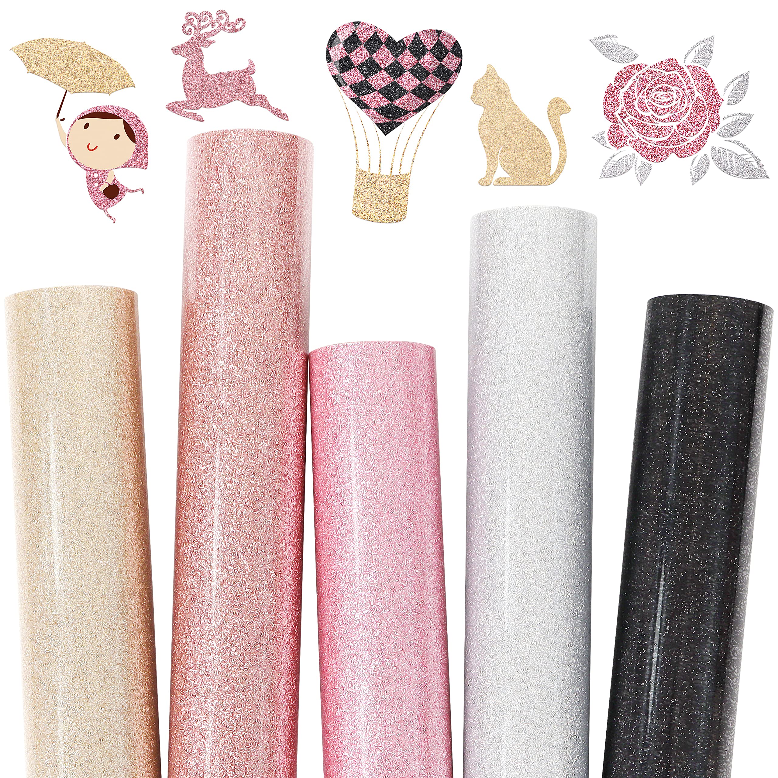 Glitter Heat Transfer Vinyl (HTV) 14 Pack - 12x10" Iron On For Cricut & Press