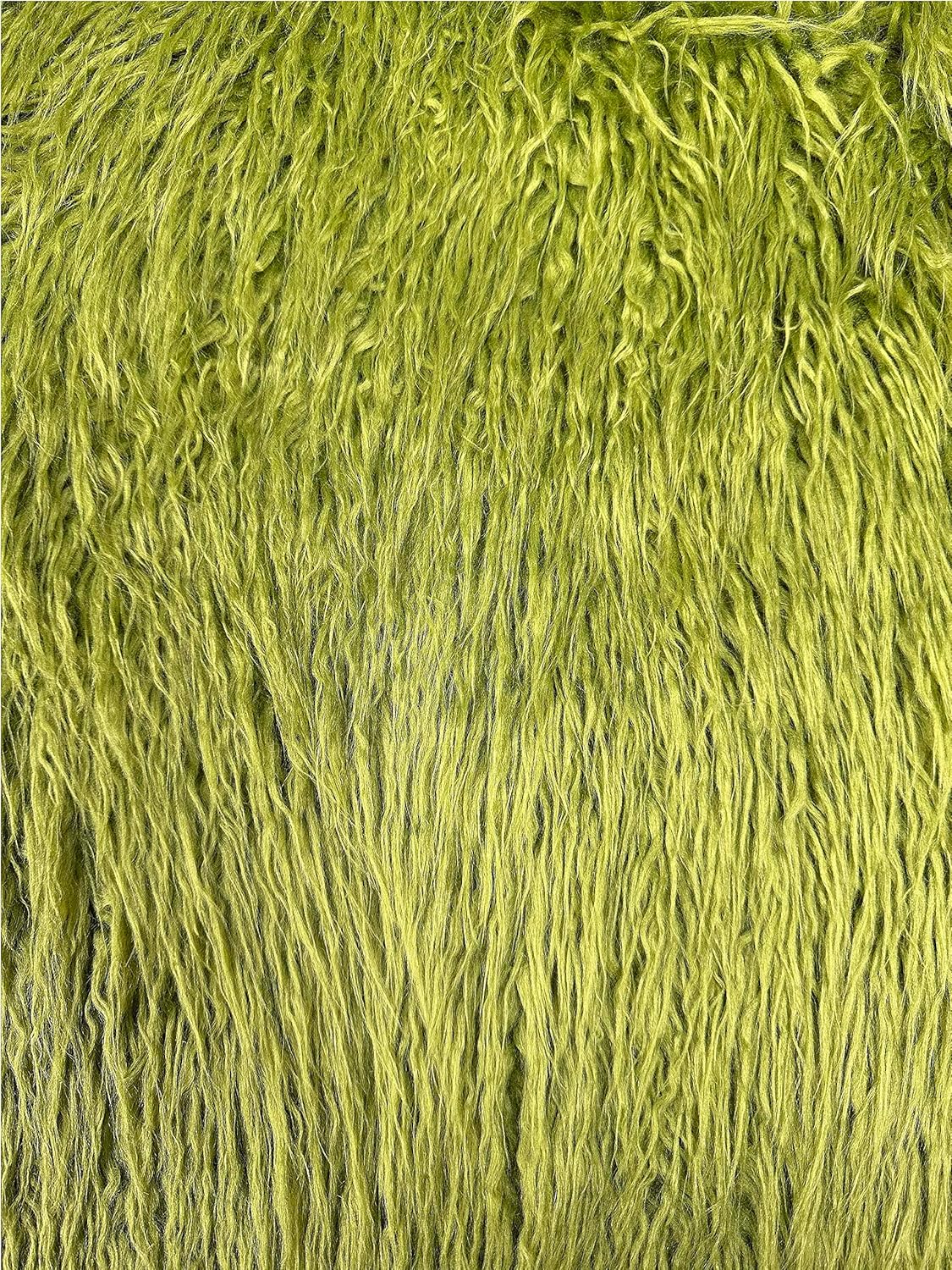Faux/Fake Fur Mongolian Fabric Sold by The Yard (Olive Prime)