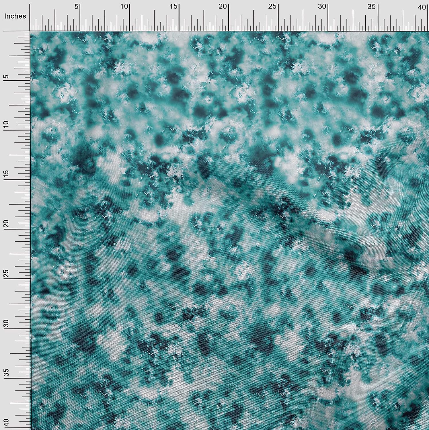 oneOone Georgette Viscose Dark Teal Green Fabric Tie Dye DIY Clothing Quilting Fabric Print Fabric by Yard 42 Inch Wide