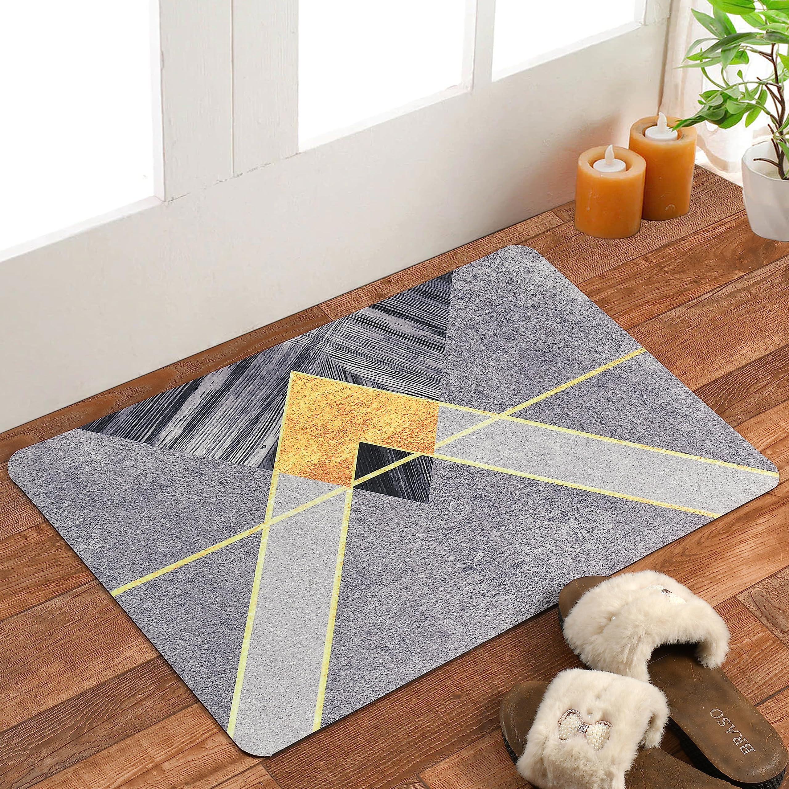 LUXURY CRAFTS 3D Digital Printed Rubber Doormat for Home/Living/Bathroom/Office/Entrance Rubber Door Floor Mat with Anti Slip Backing (15 x 23 Inch)- Pack of 1 (Design 2)