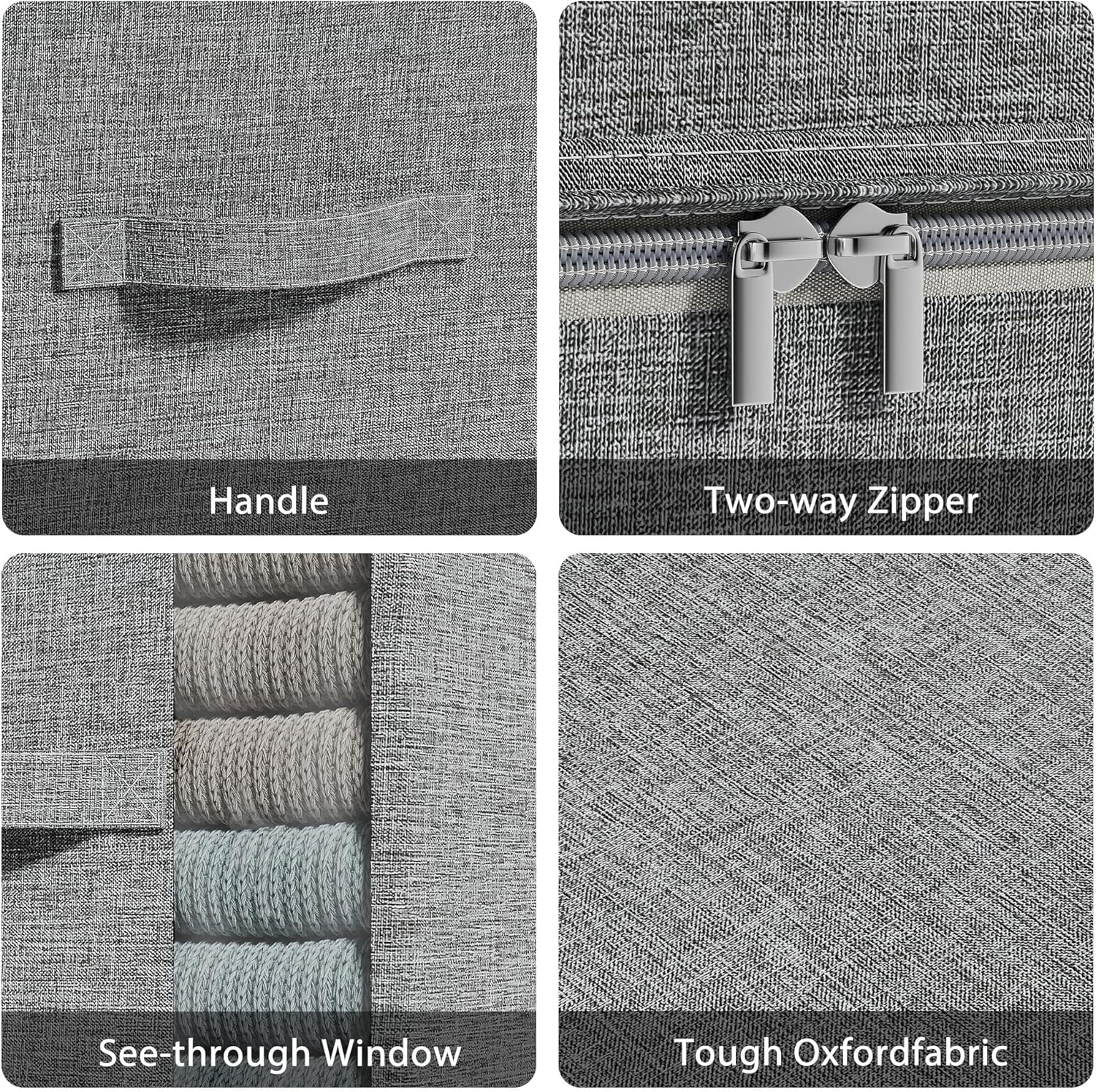 Under Bed Storage with Wheels and Clothes Storage Bins, 2 Pack and 3 Pack, Grey