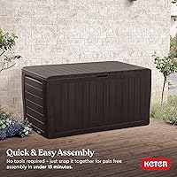 Vista 6 de Keter Marvel Plus - Caja de almacenamiento de resina para exteriores de 71 galones para cojines de muebles de patio, almohadas, herramientas