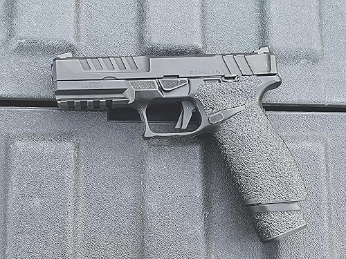 Miniatura 2 de Cinta de agarre para pistola compatible con Springfield Echelon, cinta de agarre de goma texturizada negra, fácil instalación, propiedad de