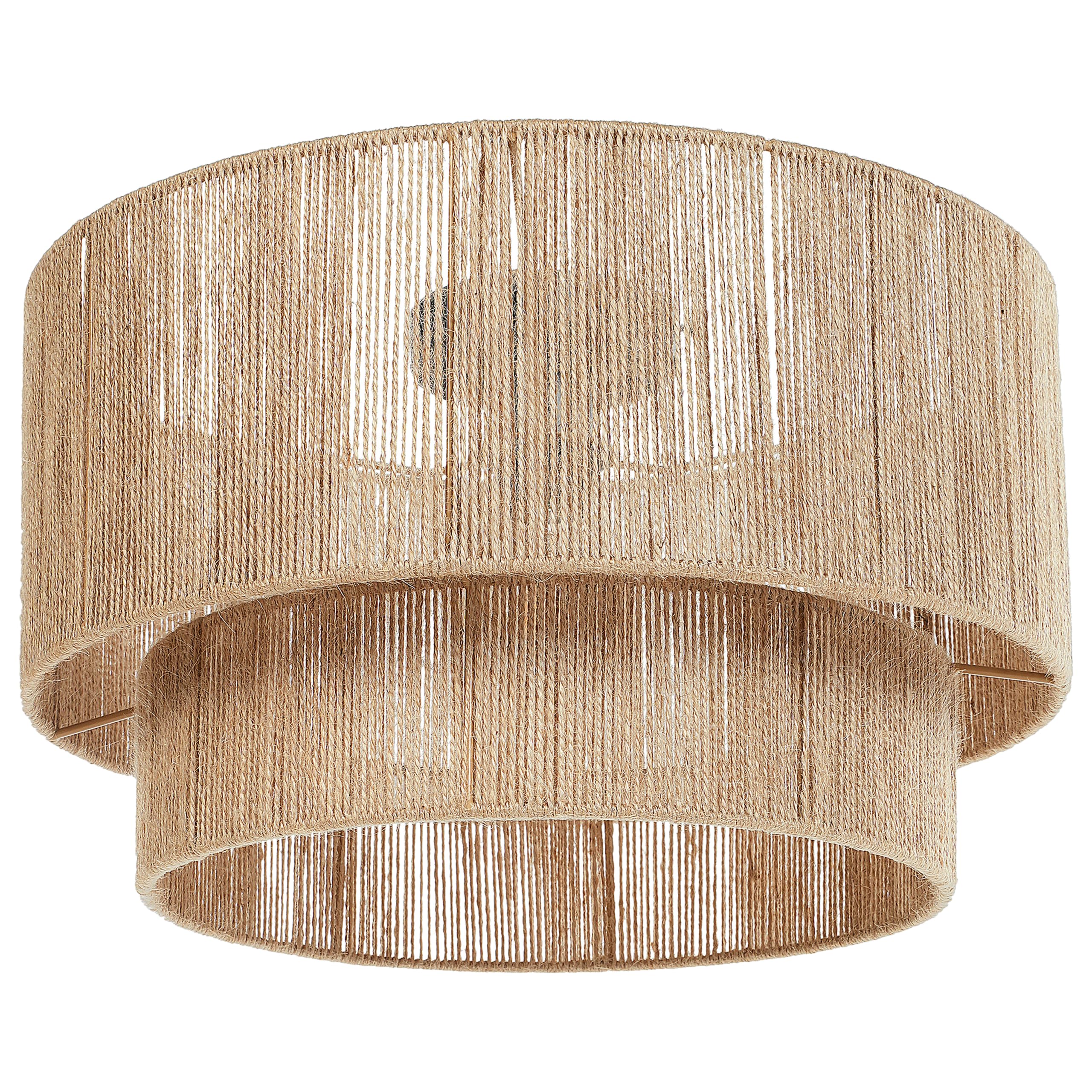 Beliani Deckenleuchte Jute- u. Terylenschnur natürlich rund ⌀ 45 cm Trommelform Doring