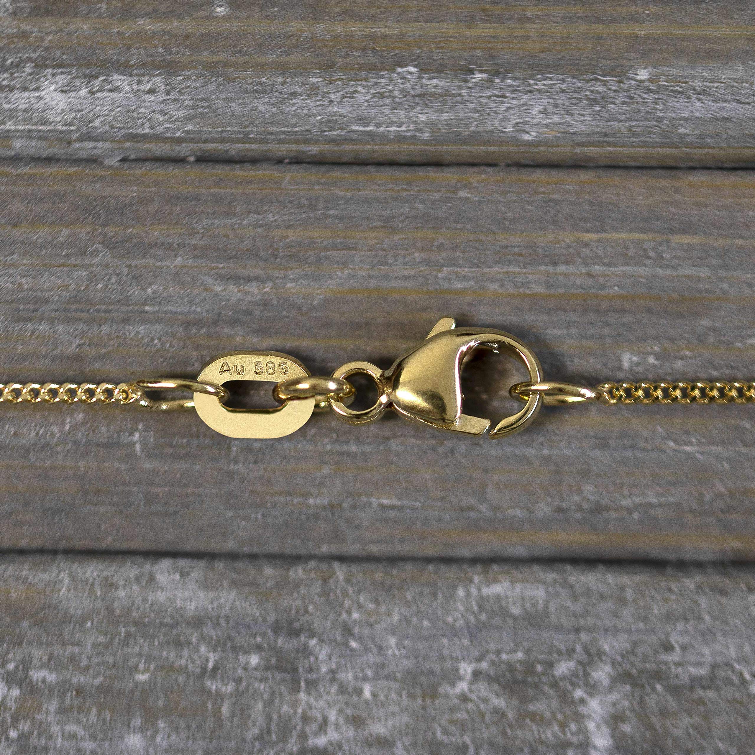 EDELIND 18K 14K 8K Cadena barbada Plana Fina 1.1 mm I Oro Amarillo 750 585 333 I Collar Cadena Unisex de Oro Macizo para Mujer Hombre Niños de 36 a 80 cm I Caja de Regalo de joyería