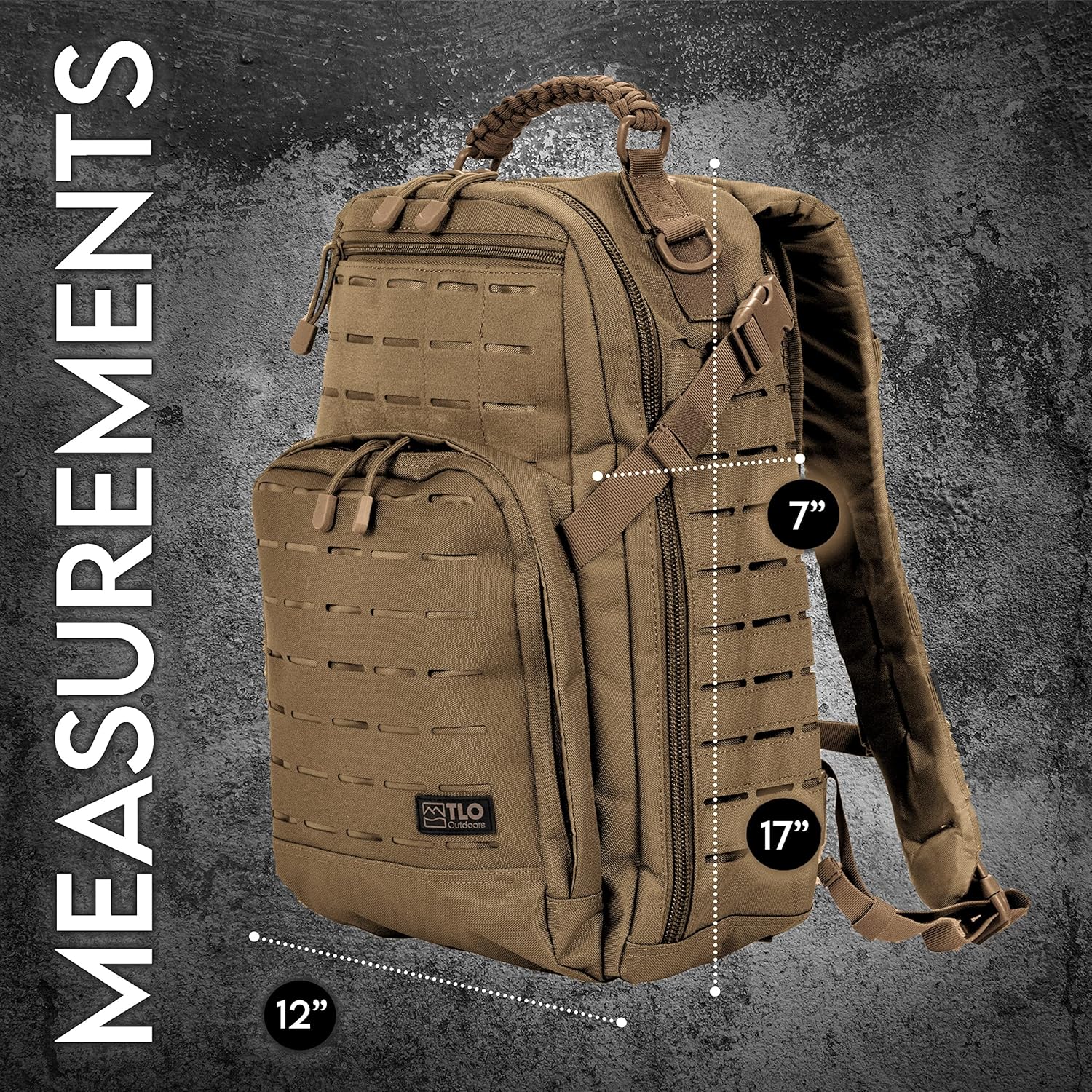 TLO Outdoors TacPack24L Tactical Backpack - Water Resistant 24 Liter Capacity Daypack, Rucksack, Gear Bag, Laptop Bag