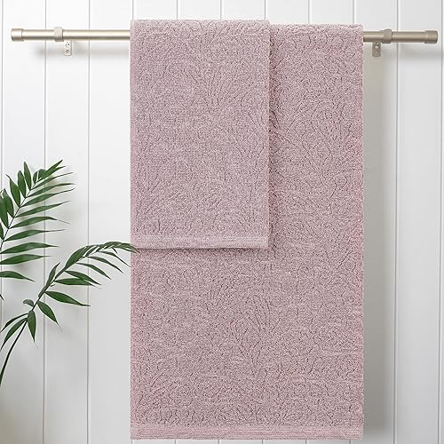 Jessica Simpson Juego de 4 toallas de baño Rodeo Daisy Decoración de baño premium Incluye 2 toallas de mano y 2 toallas de ducha 100% algodón y