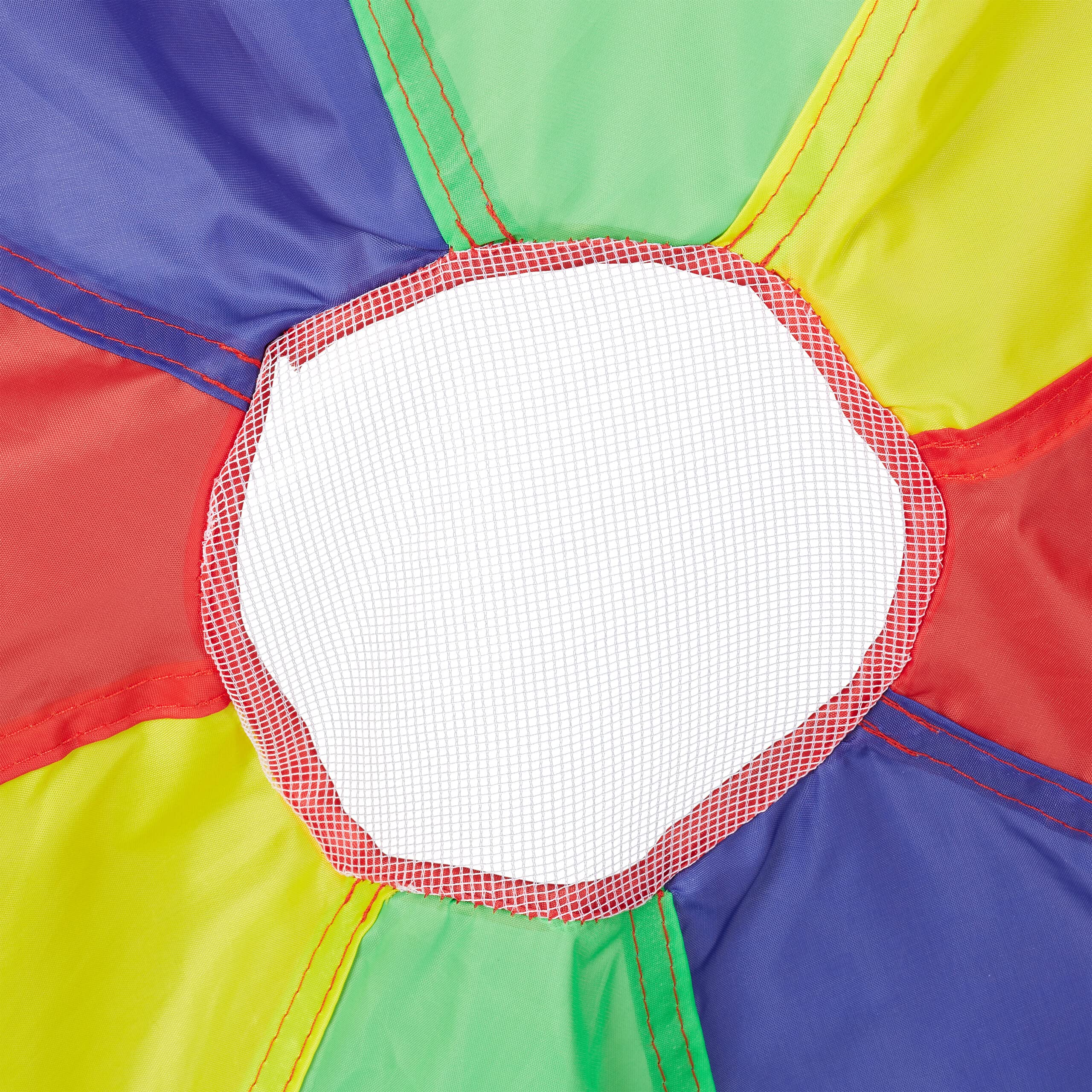 Relaxdays Paracadute Ludico Arcobaleno, Telo Giocattolo per Bambini Ø 2 m, Gioco Didattico per Scuole, Multicolore