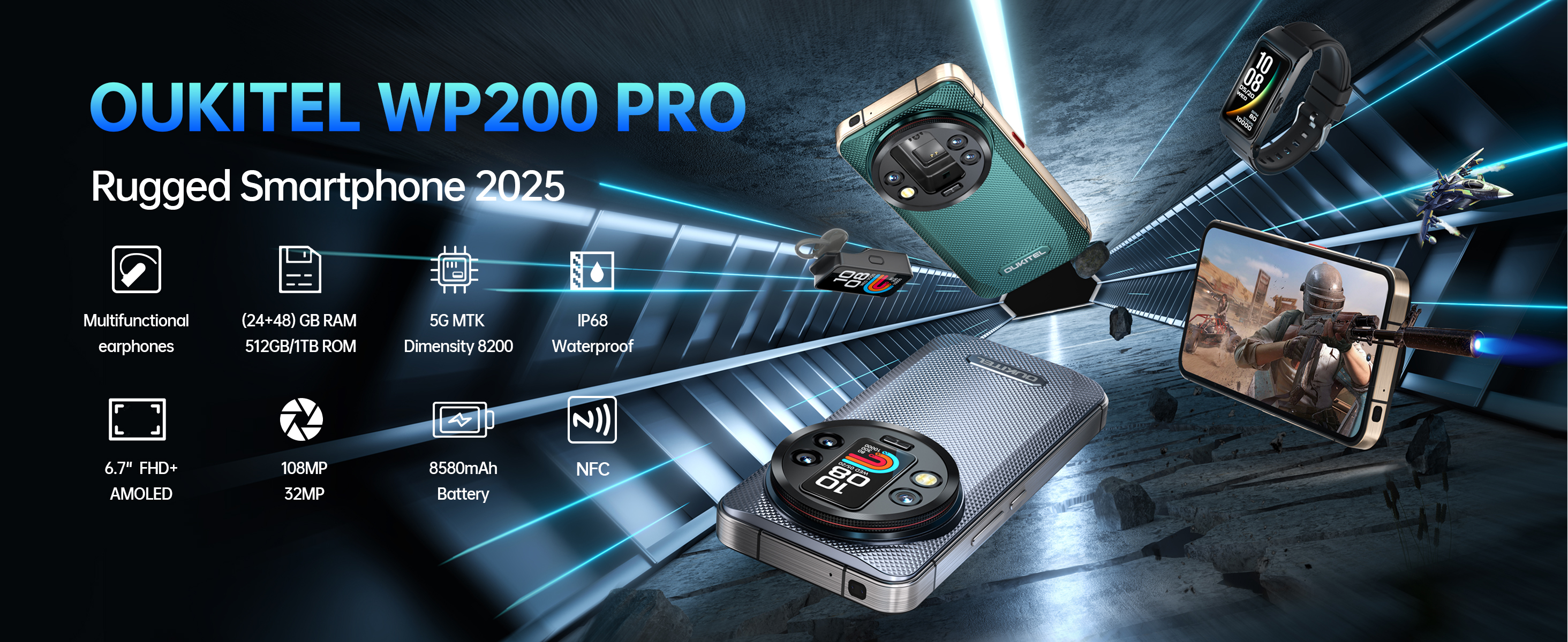 OUKITEL WP200 Pro 5G スマートフォン Amazon.com: OUKITEL WP200 Pro 5G Rugged Smartphone Unlocked