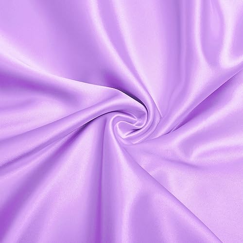 Miniatura 7 de Juego de sábanas de satén de color lavanda de 4 piezas, tamaño King, juego de sábanas de satén sedoso de 15 pulgadas de profundidad, juego de ropa