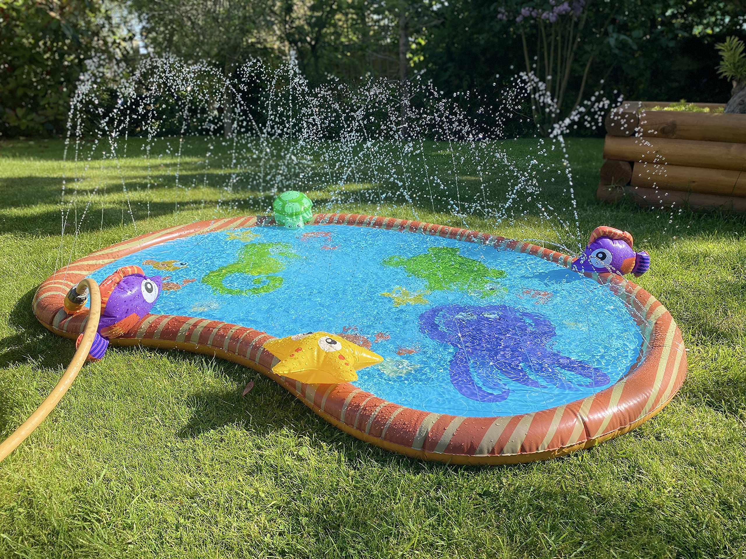 Tapis d'arrosage, tapis de jeu d'eau, tapis gonflable portable durable pour arroser et éclabousser, pataugeoire, piscine, été, jouets de pulvérisation essentiels pour enfants, extérieur