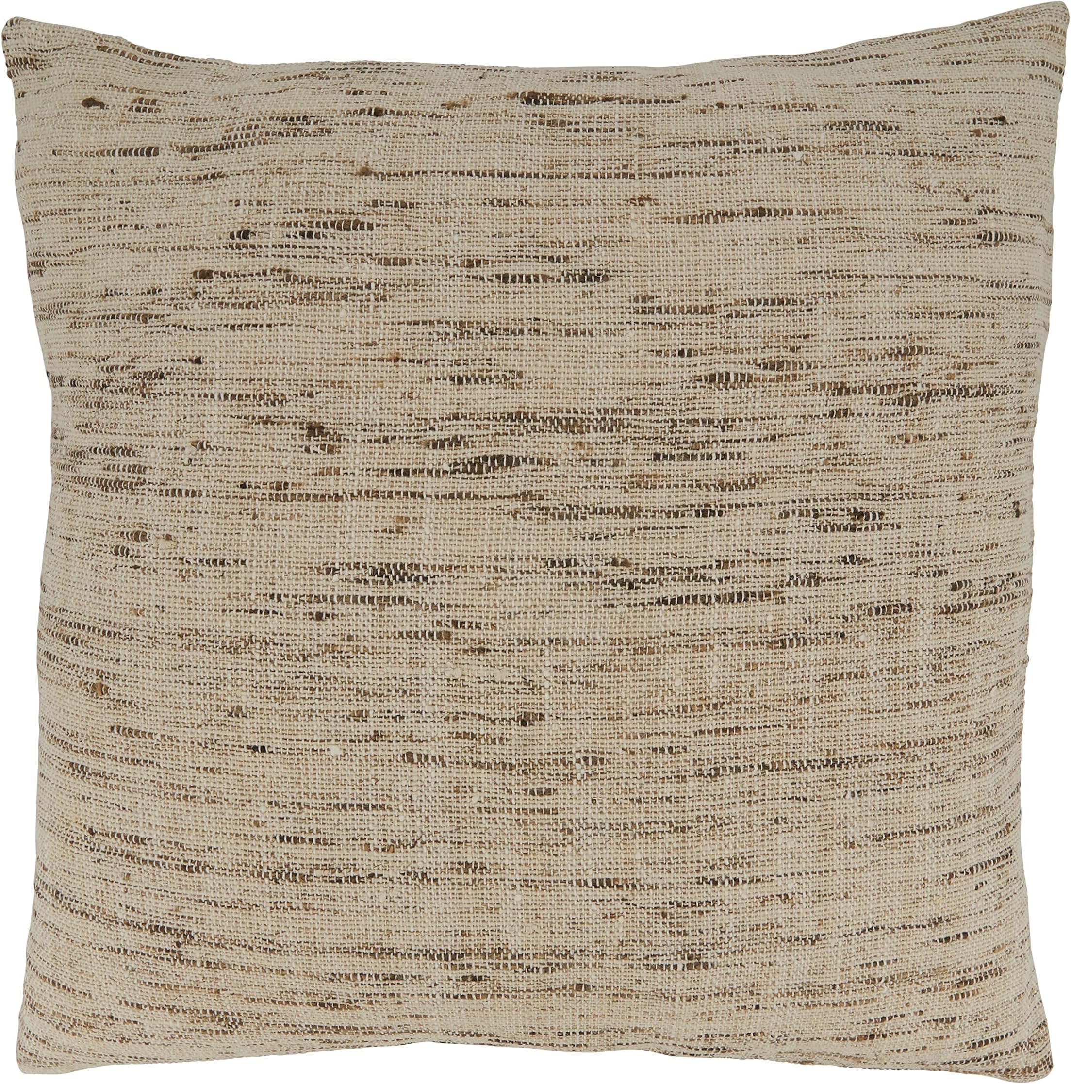 Saro LifestyleGaia Collection Textured Design Throw Pillow with Down Filling, 20", Oatmeal