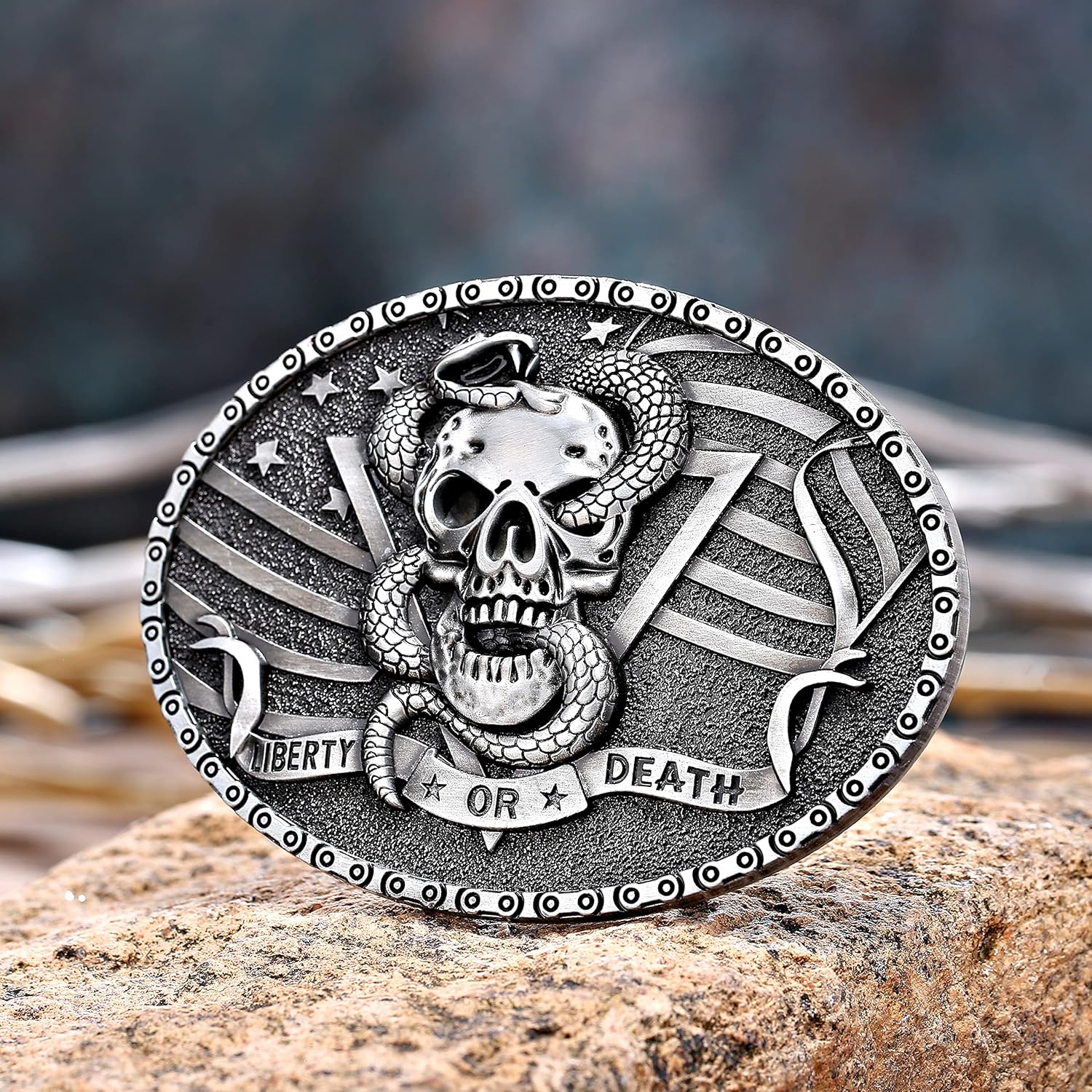 KDG Western Cowboy Novel Skull Belt Buckle Vintage Cross Kneeling Man Belt Buckle American Flag Belt Buckle for Men Women - Image 3