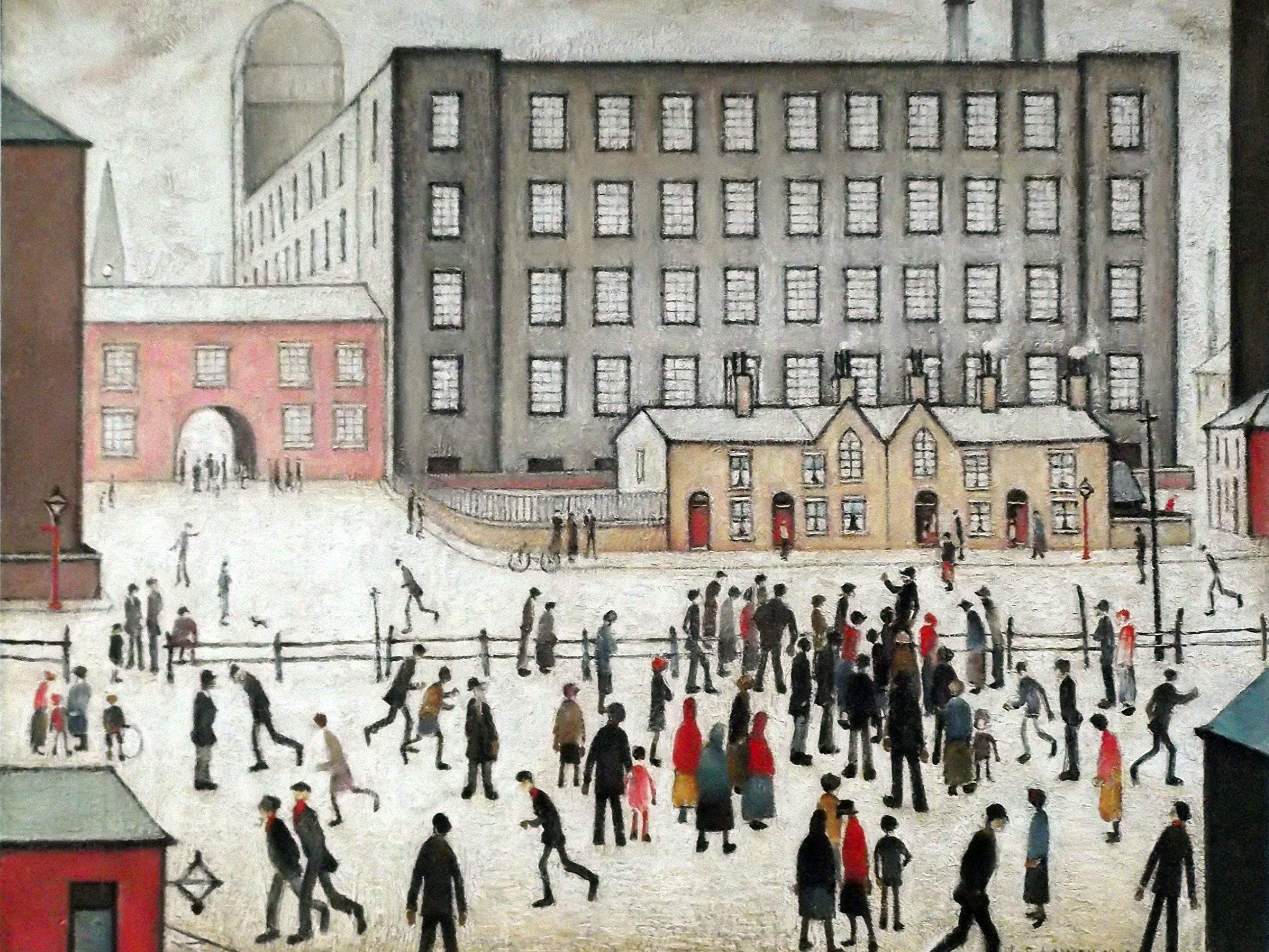 Stateoftheart-Uk Image - The Interval - Plus Border Authentic Uk Handcrafted L S Lowry Print - 16 X 12Inch