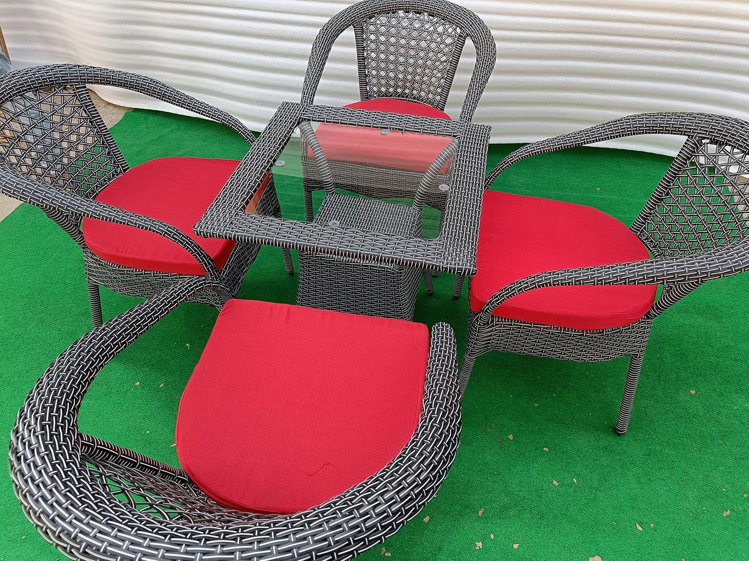 Krishna 5 Piece Outdoor Indoor Furniture Rattan Chair Patio Set Wicker