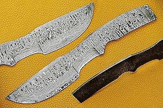 Hand forged Damascus steel tracker knife blank blade, 10 to 13 inches long hand forged Ladder, Twist and rain drop pattern tracker knife, Camping knife, Knife making supplies (11 Inches) - Damascus Depot