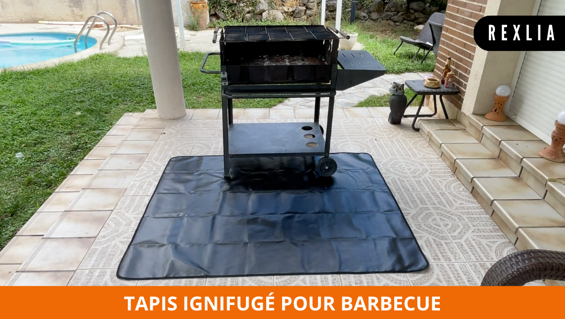 Tapis De Protection Pour Barbecue Extérieur - 80x50 Cm, Résistant à La Chaleur (jusqu'à 300°C), Antidérapant Et Facile à Nettoyer