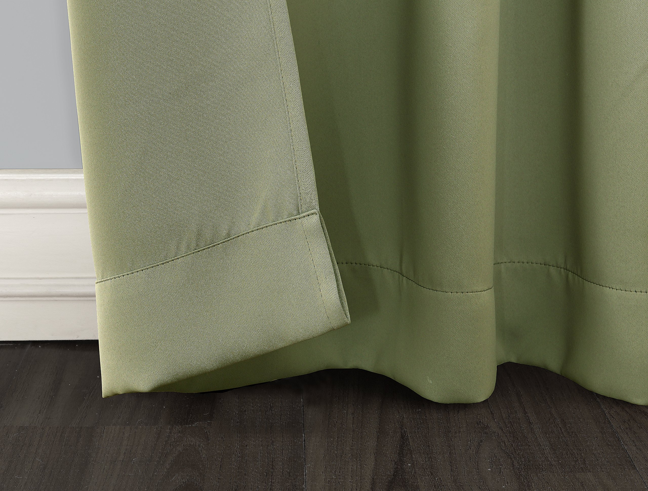 Sun Zero Easton Energy Saving Blackout Rod Pocket Curtain Panel, 40" x 63", Sage Green, W 40" x L 63" (1 Panels) - Image 3
