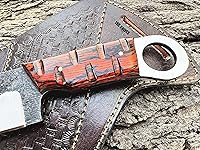 Vista 7 de TAC KNIVES Cuchillo de Caza al Aire Libre para Acampar de Hoja Fija de Espiga Completa de 7'' en Funda Regalo Para Él Acero de Alto Carbono 1095