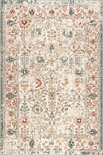 Miniatura 8 de nuLOOM Lenore - Alfombra vintage con diseño floral, 7 x 9, beige