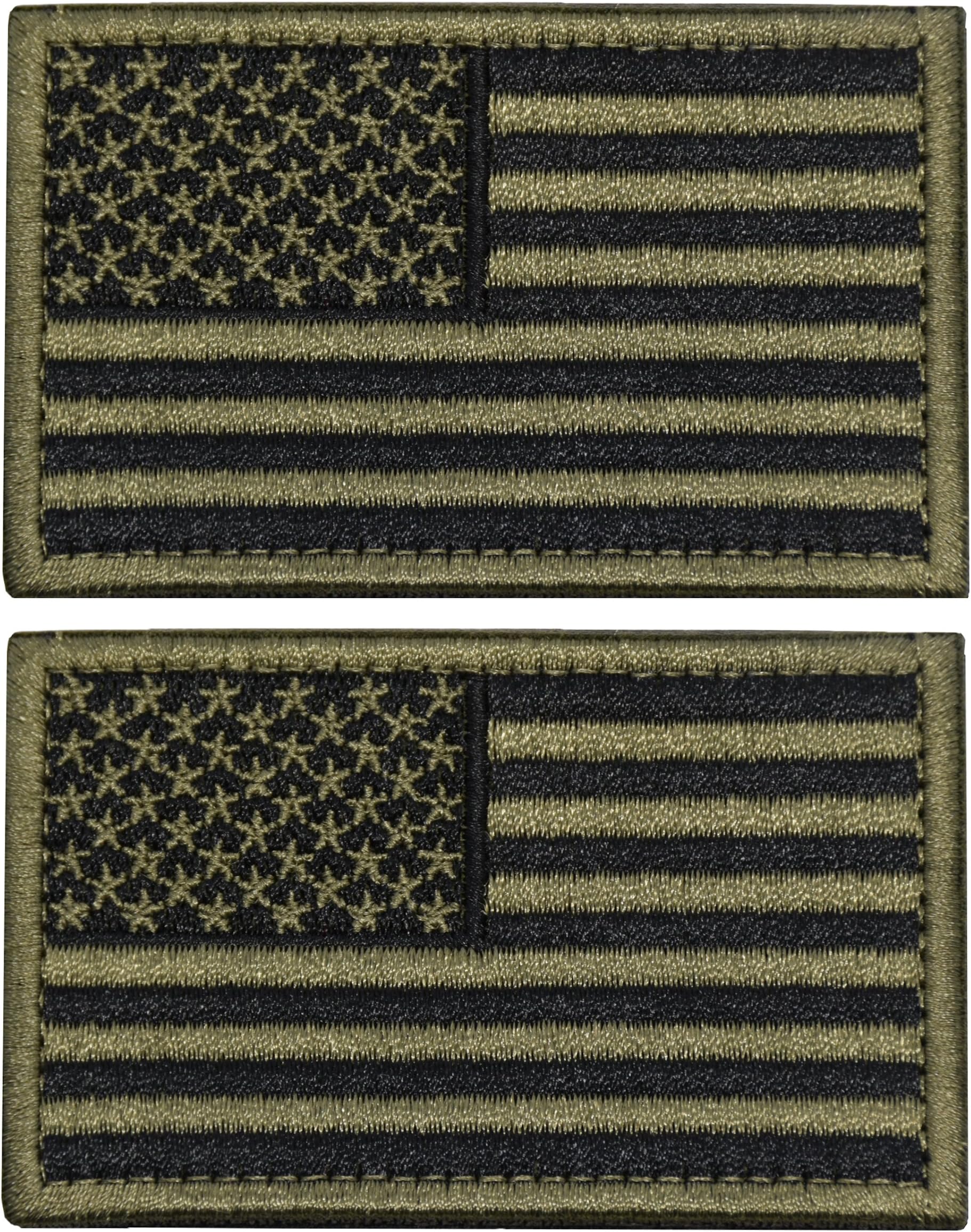 U-LIAN Tactical Morale Patch USA Flag Embroidered American Flag Patch Velcro Hook Backing Emblem ... PUF-001