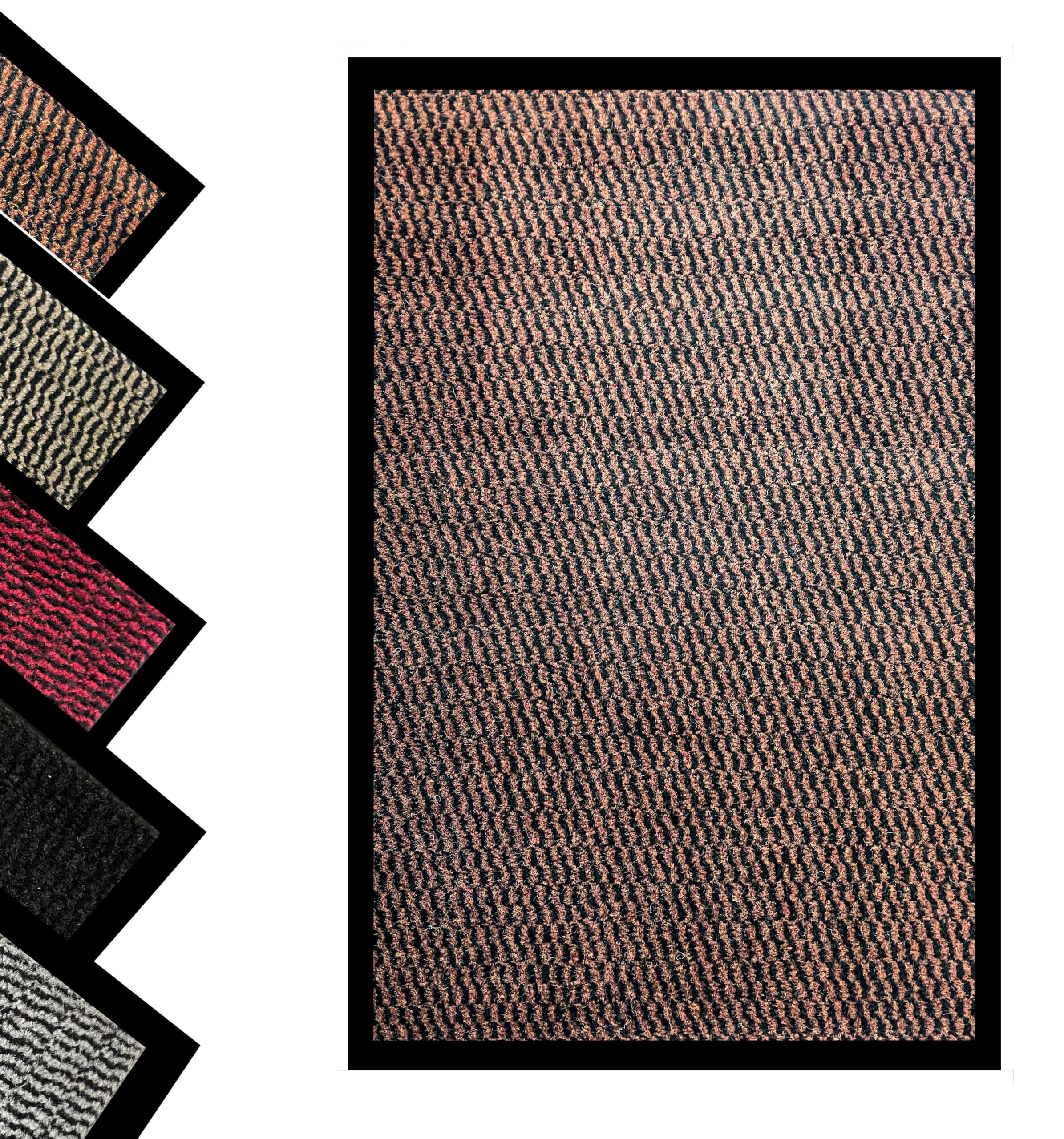 Pagnanno. - Dirt Trapper Door Mat - Indoor/Outdoor non-slip Washable Barrier Door Mat, Heavy Duty Entrance Rug Shoes Scraper, Super Absorbent Front Doormat Carpet (Dark Brown, 90x150cm (Pack of 1))